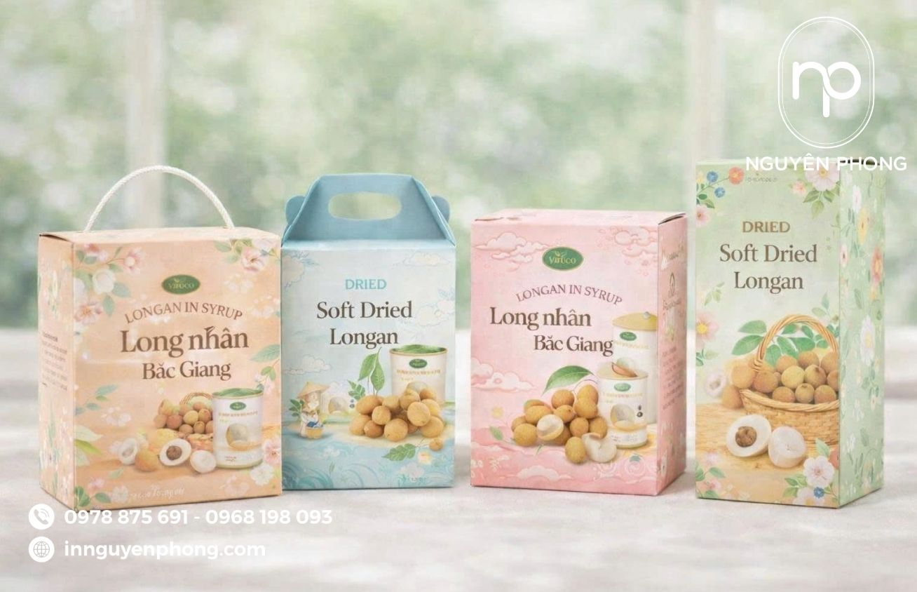 Mẫu in hộp giấy đựng long nhãn đặc sản 